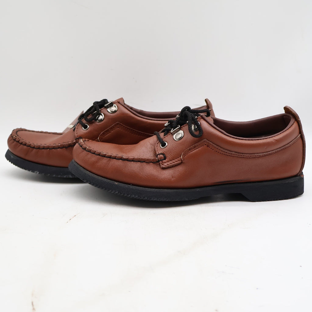 Walker Casuals Moccasin Toe Oxford Mens 8 Vintage Brown Cowhide Leather 7253 - take2supply