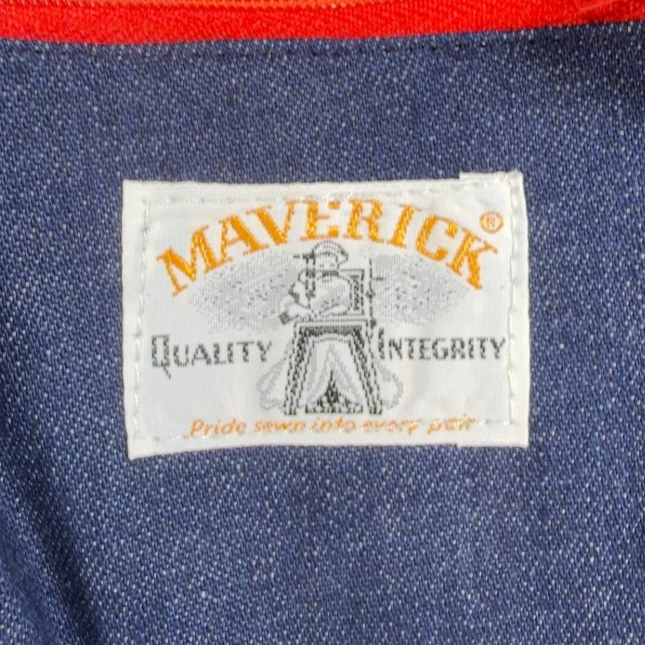 Maverick Vintage 80s Pants Girls 14 Blue Track Piping USA Made NOS NWT 24.5x30 - take2supply
