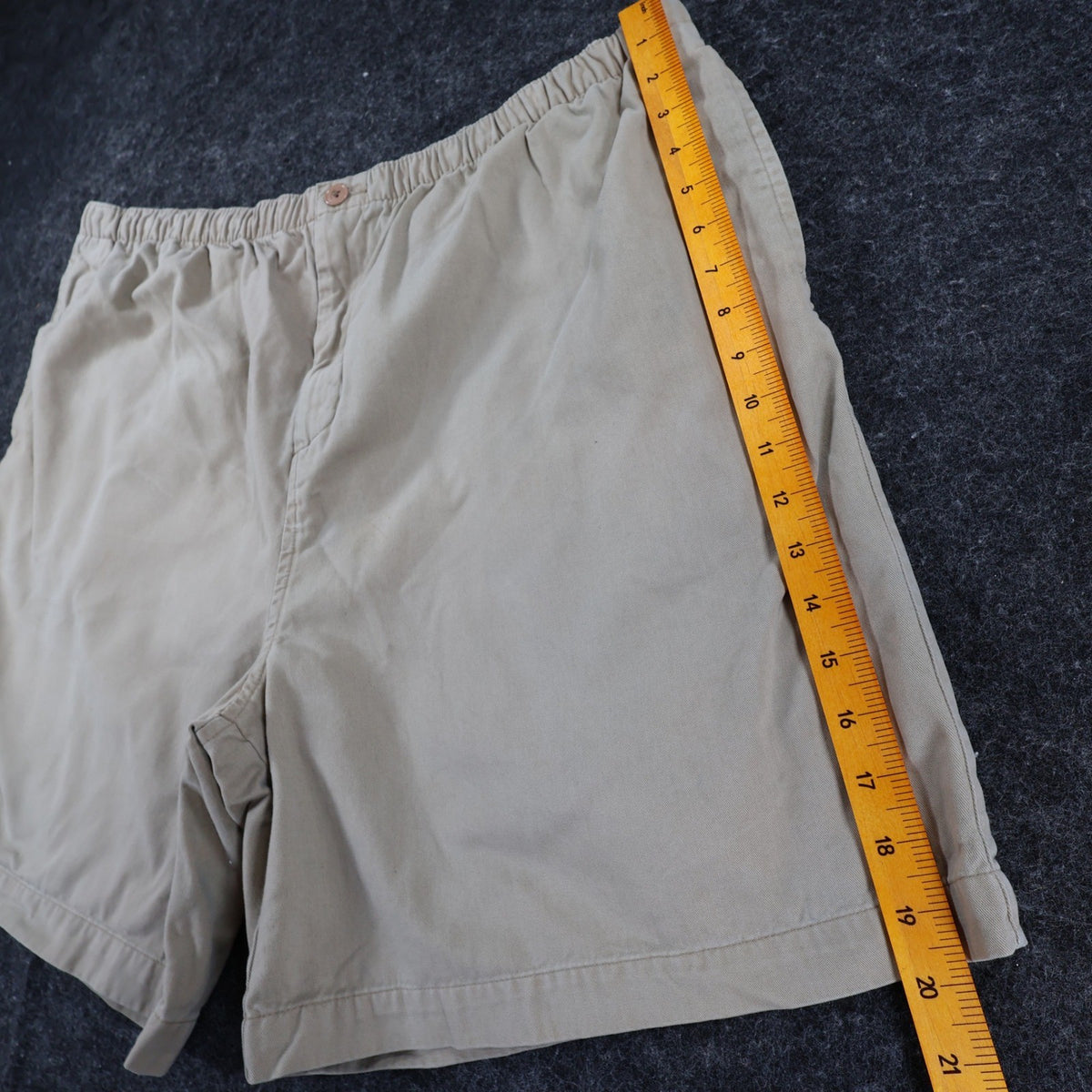 Falls Creek Shorts Mens XL Tan 100% Cotton Elastic Waist Relaxed Casual Khaki - take2supply