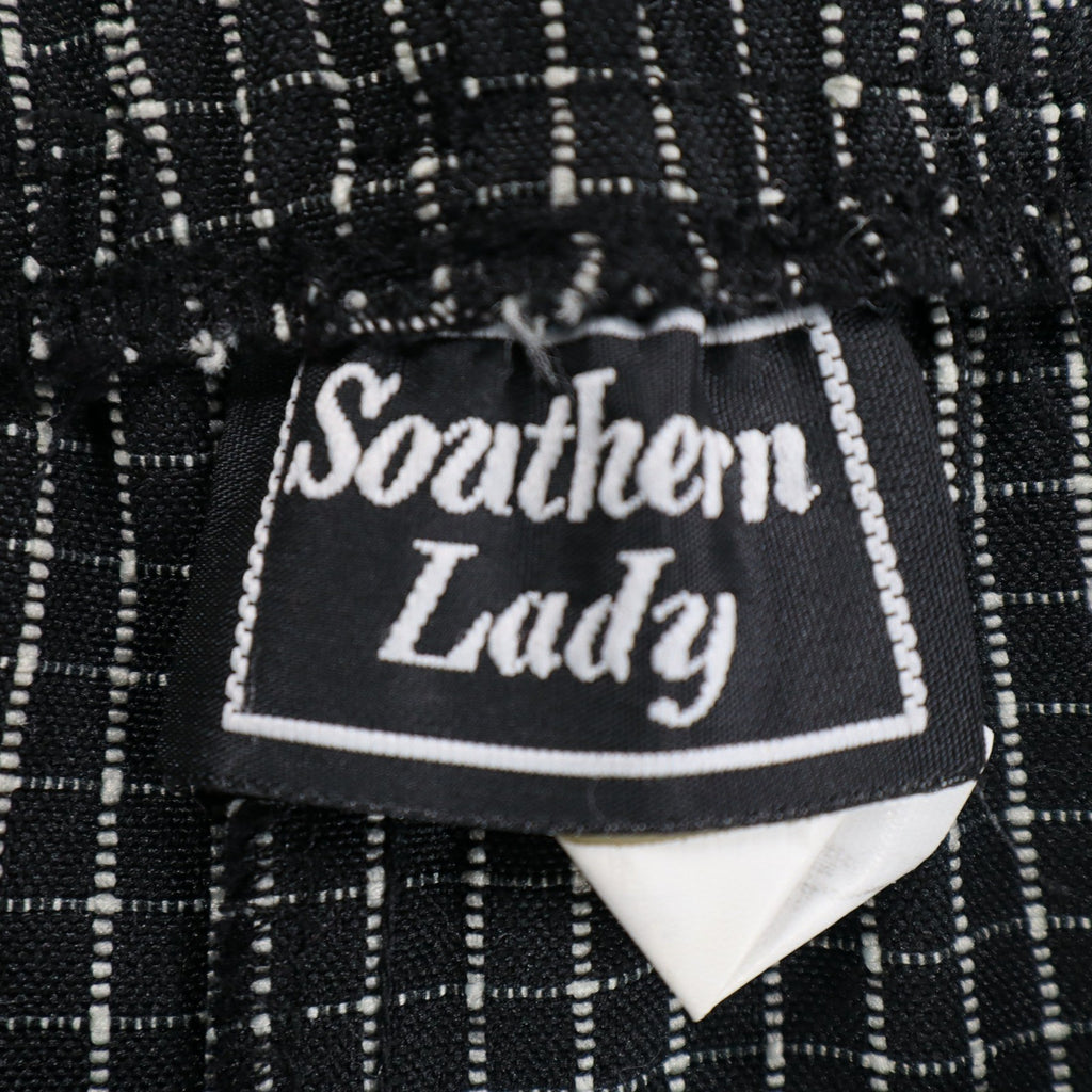 Southern Lady Pants Womens XL Black White Grid Check Elastic Waist NWT NOS - take2supply
