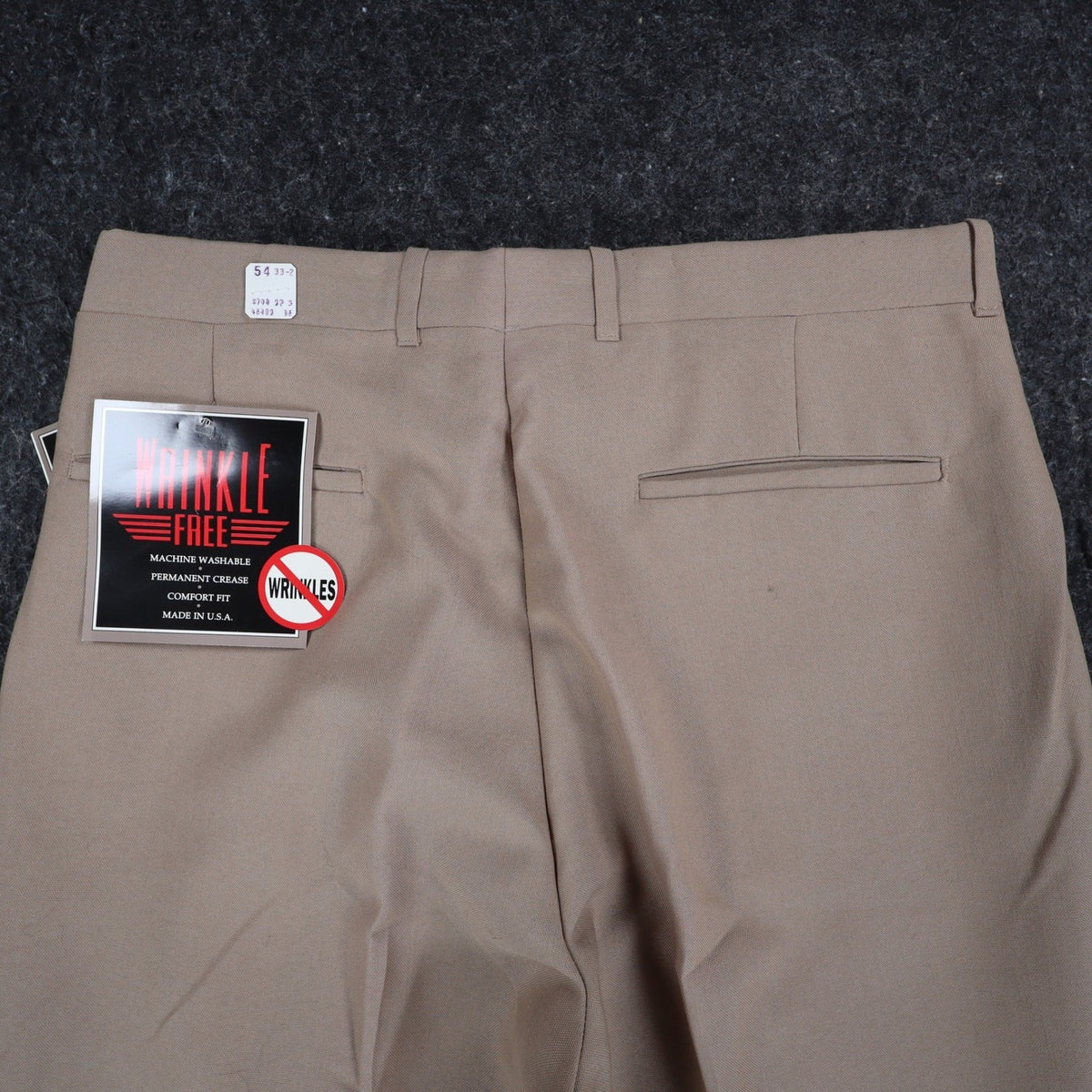 Glen Oaks Dress Pants Mens 34 Vintage 70s Tan Pleated Deadstock Polyester Slacks - take2supply