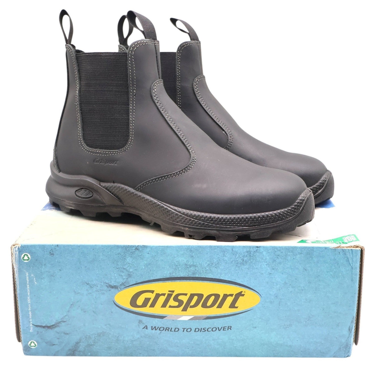 Grisport Cardigan Chelsea Boots Mens 10.5 Black Leather Pull On Italy 7003D8 - take2supply