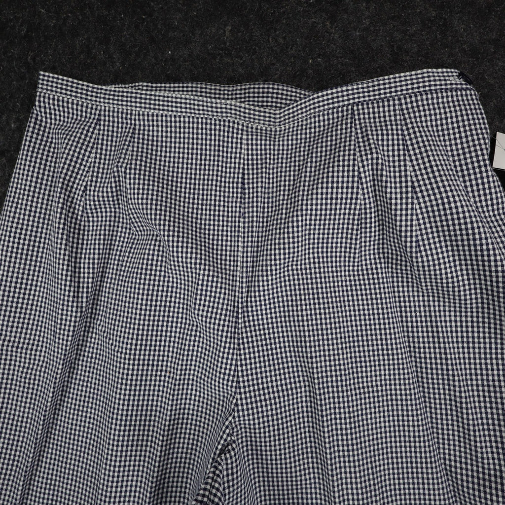 Southern Lady Pants Womens 14 Navy White Gingham Cotton Stretch Side Zip NWT NOS - take2supply