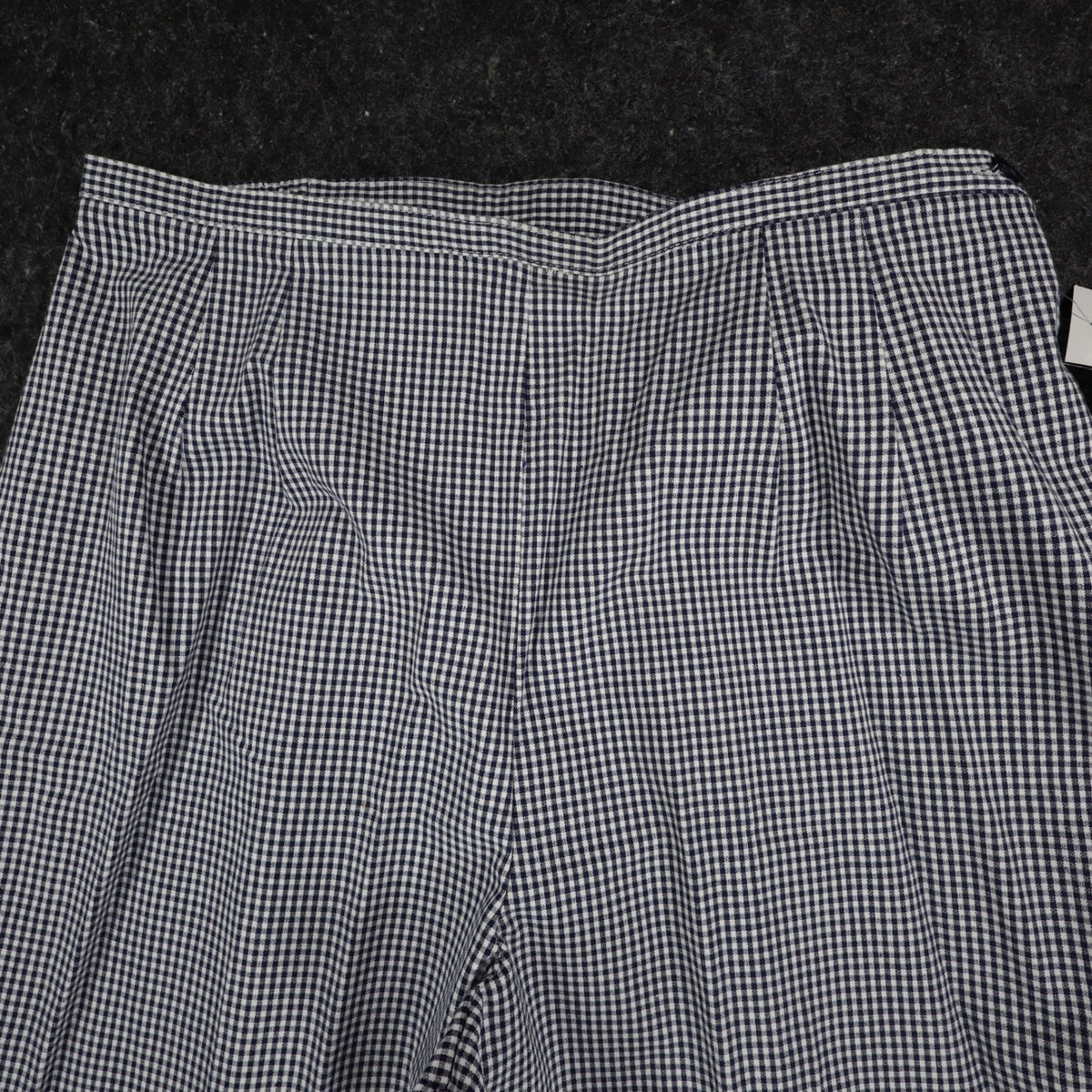 Southern Lady Pants Womens 14 Navy White Gingham Cotton Stretch Side Zip NWT NOS - take2supply