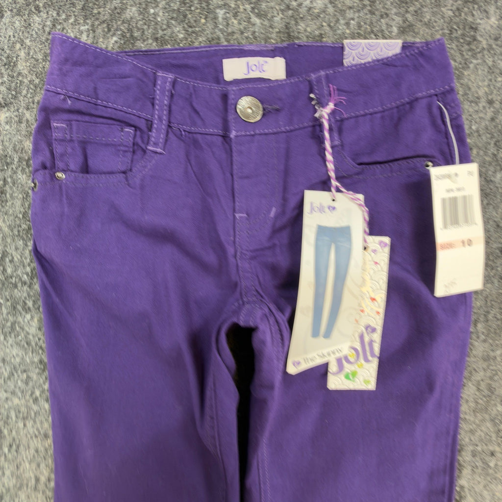 Jolt Y2K Skinny Jeans Girls Size 10 Purple Cotton Embellished NWT - take2supply