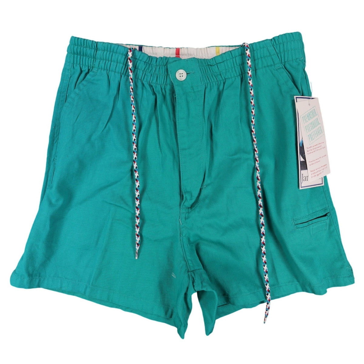 Jantzen Sport Shorts Mens S Vintage 90s Lagoon Green Cotton Braided Drawstring - take2supply