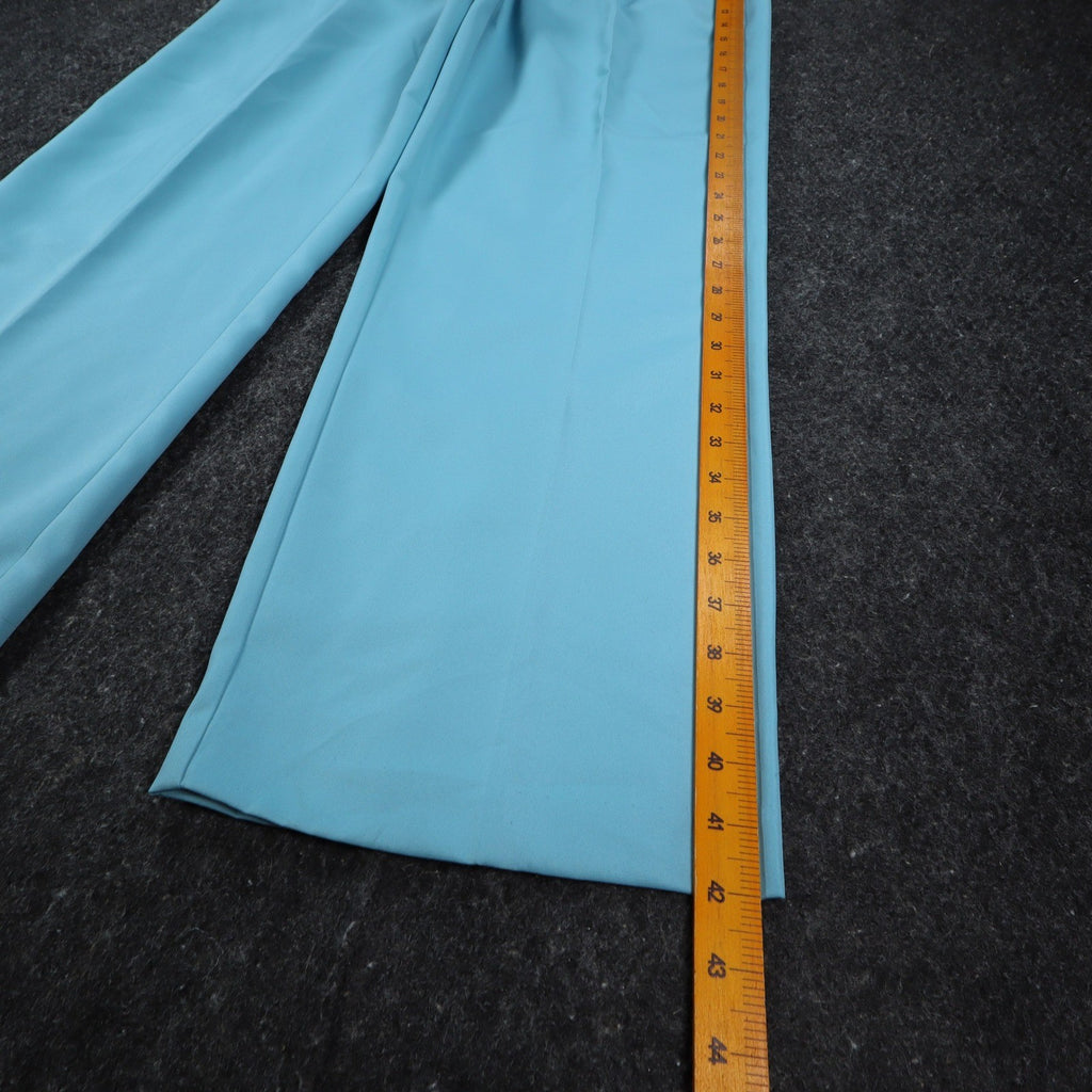 Company Collection Pants Womens 14 Vintage Blue Polyester Pleated Straight Leg - take2supply