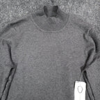 Erin London Women Large Mock Neck Balloon Sleeve Knit Top Gray 00125 NWT - take2supply