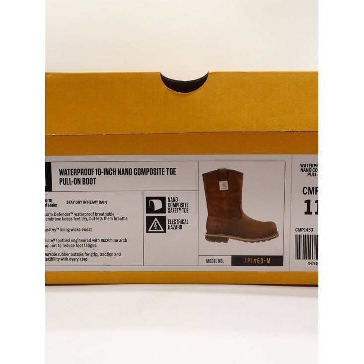 Carhartt Pull-On Boots Mens 11M Brown Nano Composite Toe CMP1453 NIB - take2supply