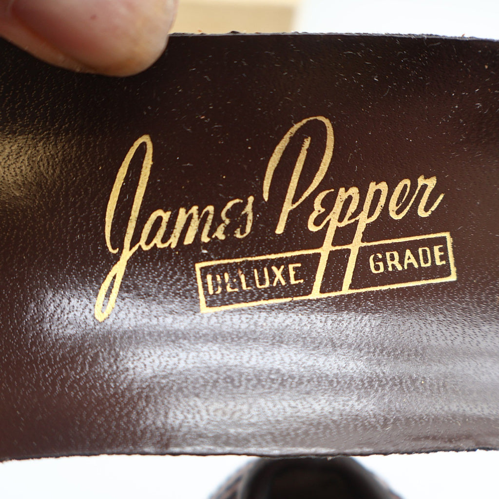 James Pepper Oxford Shoes Mens 5 D Vintage Brown Leather Moc Toe Made in USA - take2supply