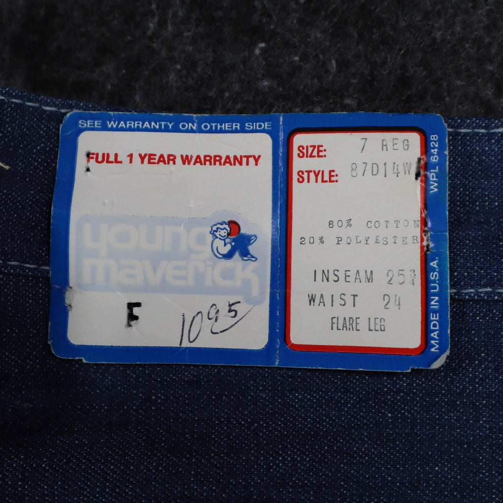 Vintage Young Maverick Boys Jeans 7 Regular Blue Flare Leg USA NWT - take2supply