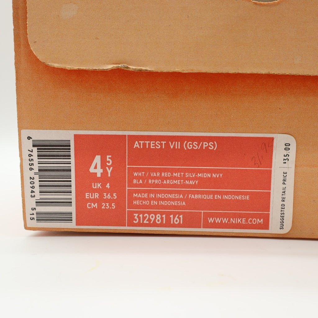 Nike Attest VII GS Kids Size 4.5Y Vintage 2006 White Navy Red 312981-161 New - take2supply