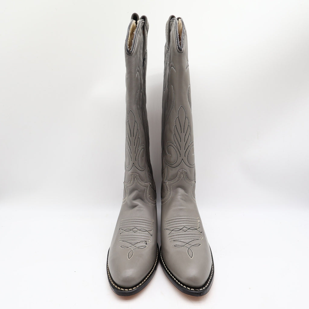Acme Vintage 80s Cowboy Boots Womens 6 Grey Nappa Leather New Box 692 - take2supply