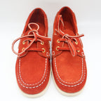 Vintage Boat Shoes 7.5 M Rust Red Suede Leather Moccasin Deck Shoes Deadstock - take2supply
