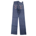 Key Jeans Denim Jeans Boys 12 Slim 24x30 Vintage 70s Dark Wash Rainbow Stitching - take2supply