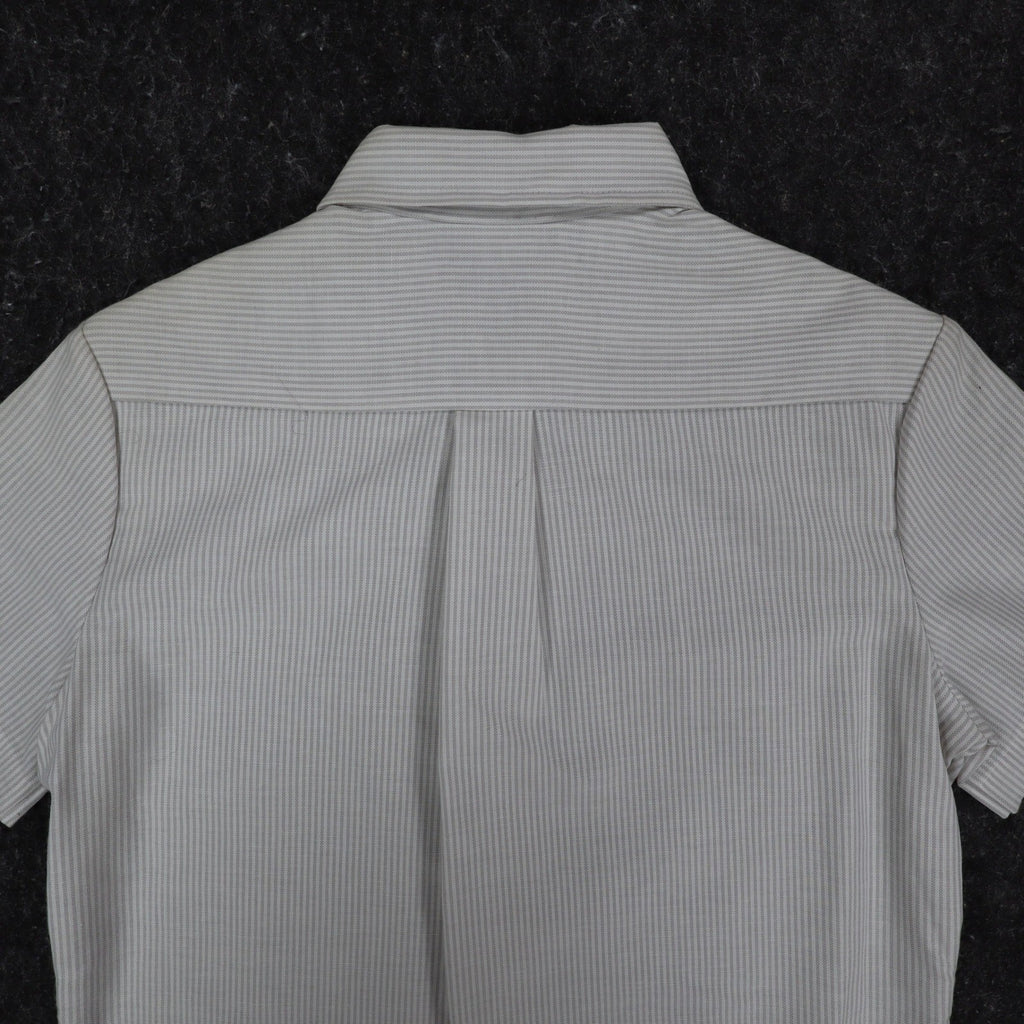 Dee Cee Short Sleeve Button Up Womens 14 Vintage Gray Striped Made in USA Shirt - take2supply