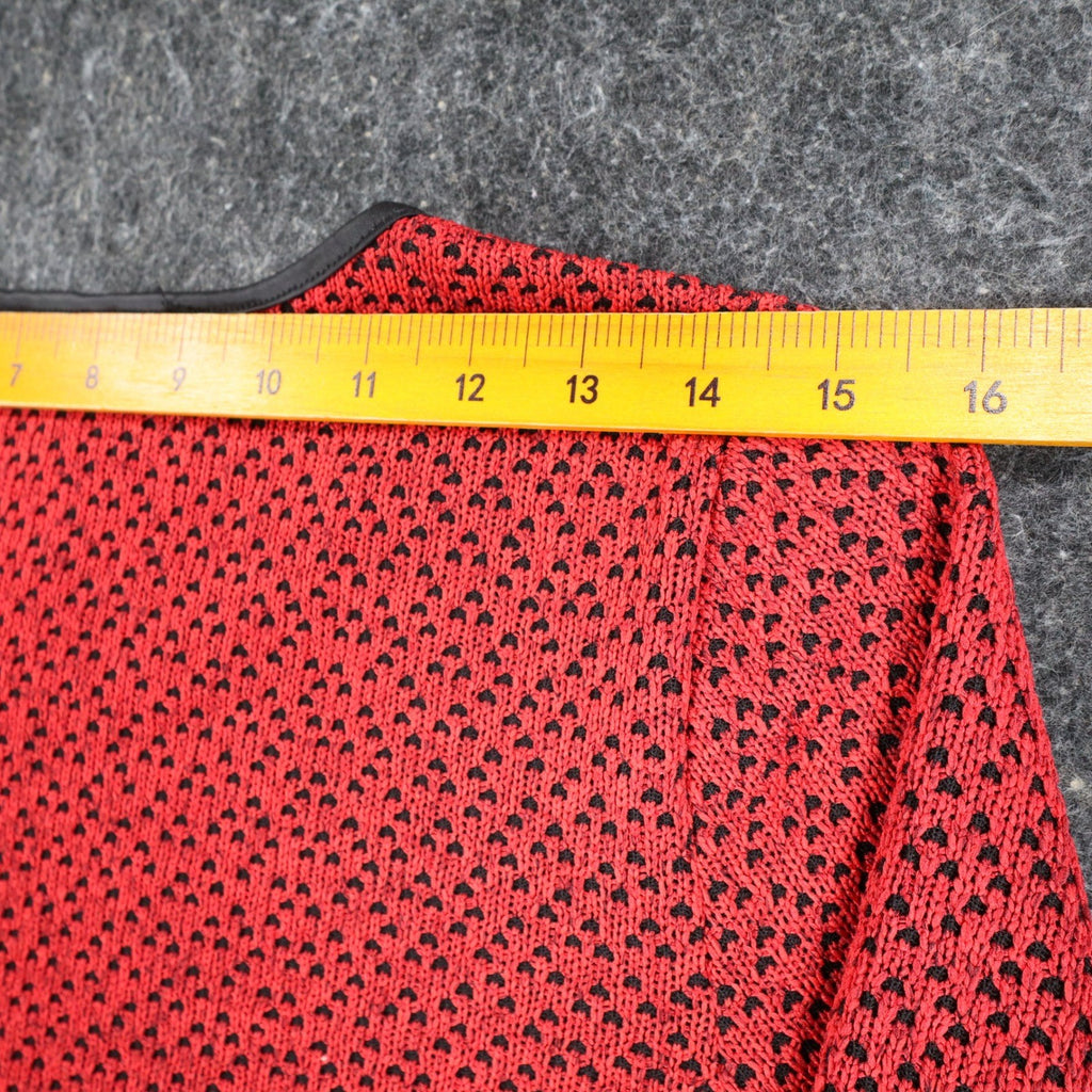 Dusak Designs Tunic Sweater Womens S Red Black Textured Knit Layered Hem Canada - take2supply