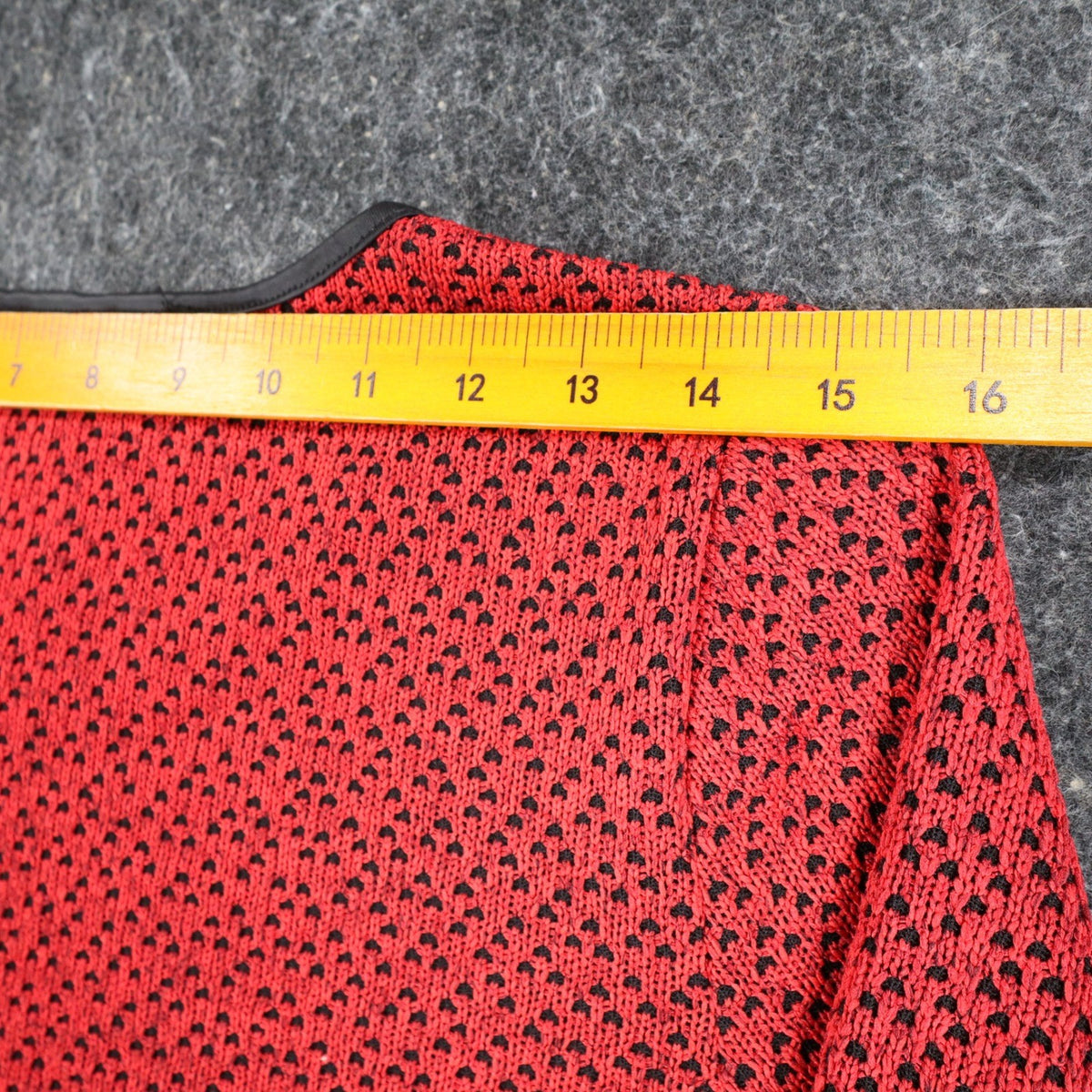 Dusak Designs Tunic Sweater Womens S Red Black Textured Knit Layered Hem Canada - take2supply