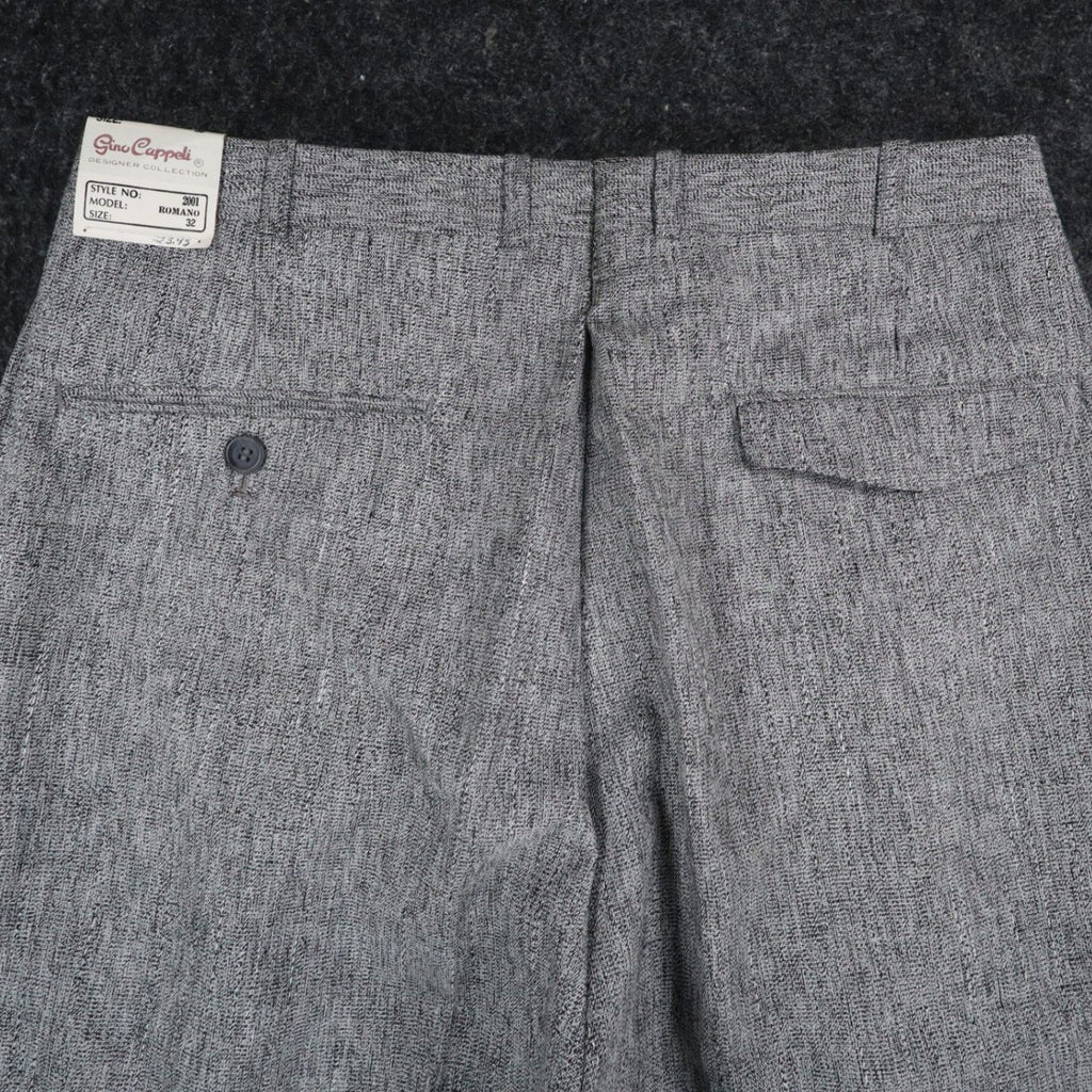 Gino Cappeli Trousers Mens 32 Vintage 90s Gray Pleated Romano Dress Pants NEW - take2supply