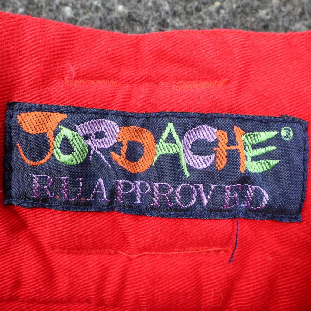 Jordache Pleated Shorts Womens 5/6 Vintage Red Cotton High Waist Western Belt - take2supply
