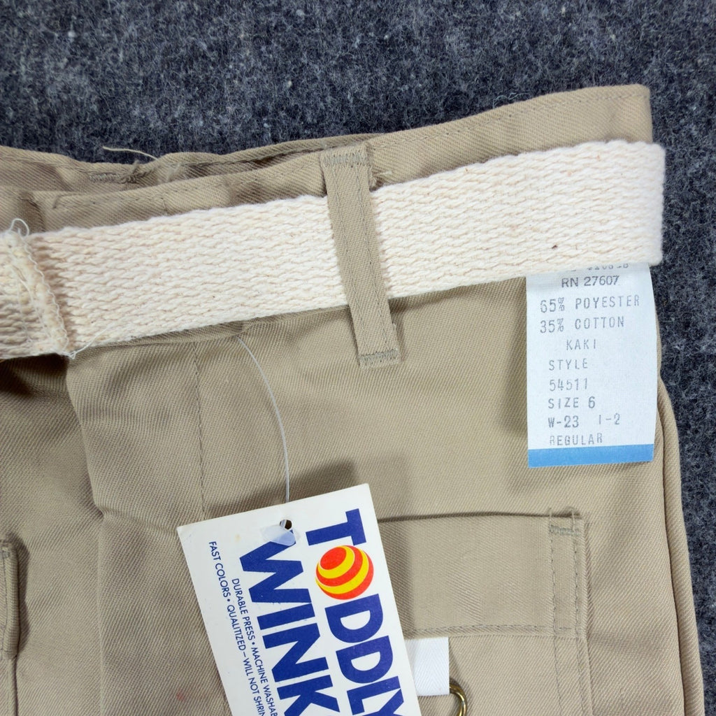 Toddy Winks Vintage 70s Twill Shorts Boys 6 Khaki Cotton Blend NWT - take2supply