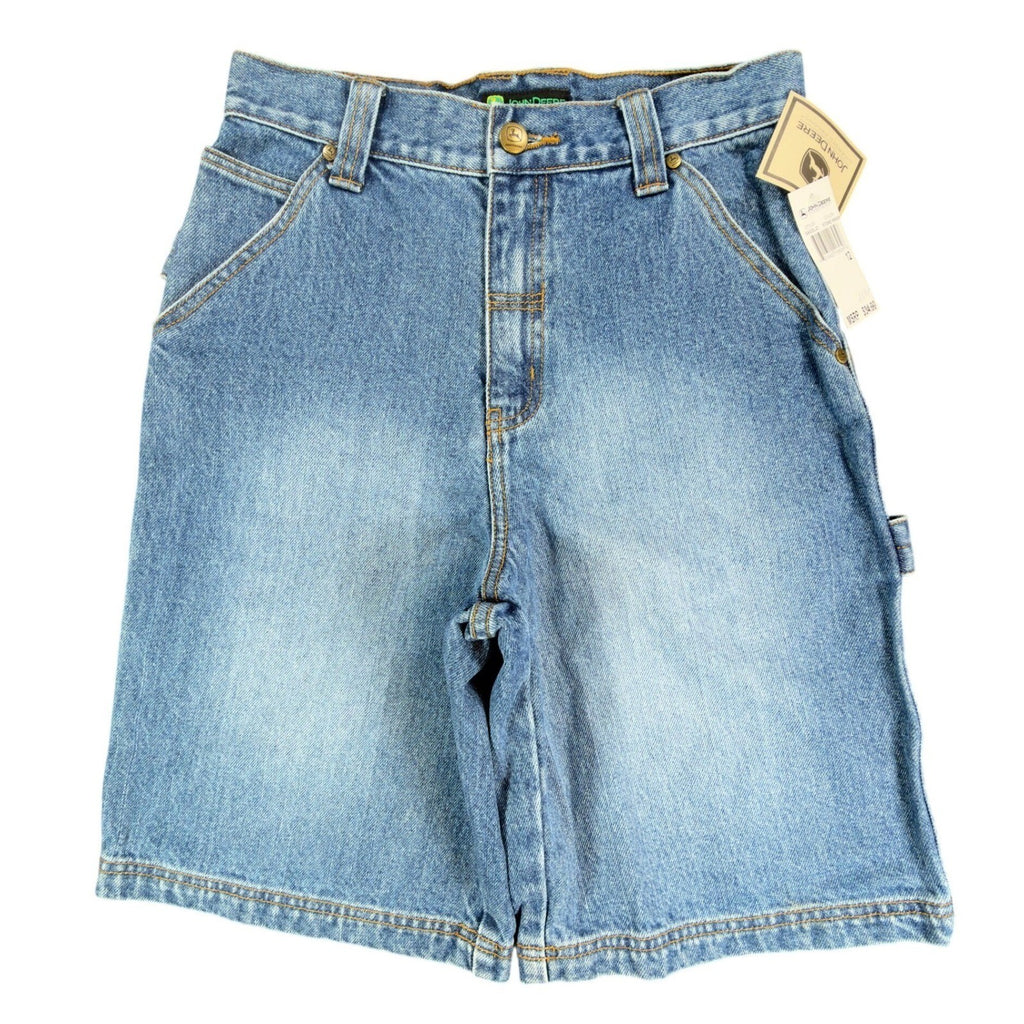 John Deere Y2K Carpenter Denim Shorts Boys 12 Stone Wash Cotton NWT Deadstock - take2supply
