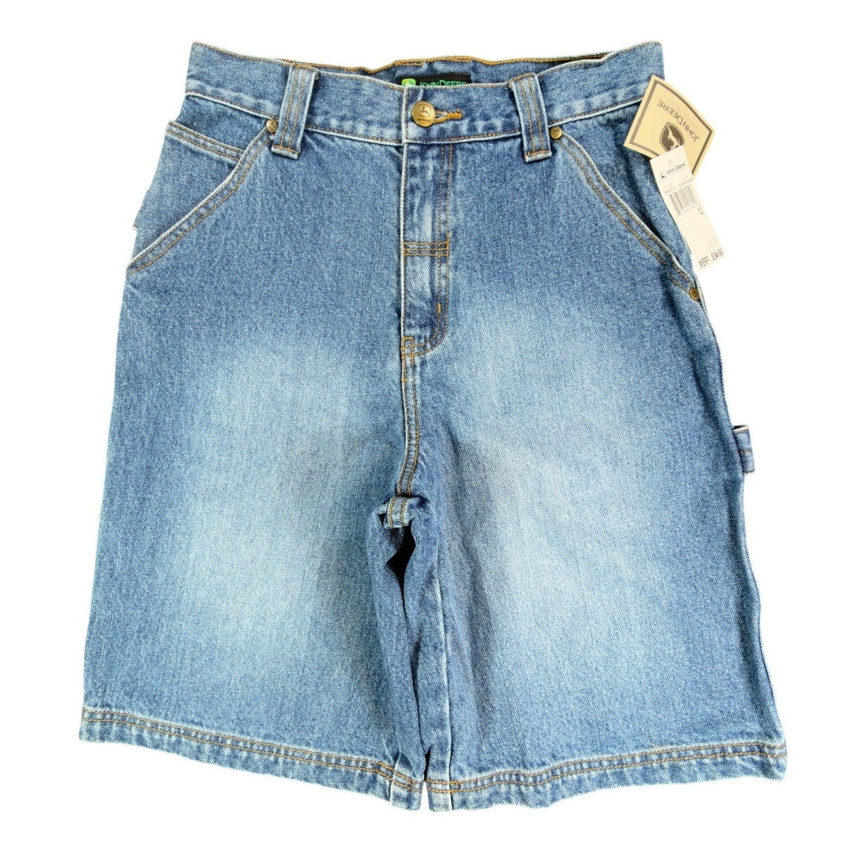 John Deere Y2K Carpenter Denim Shorts Boys 12 Stone Wash Cotton NWT Deadstock - take2supply