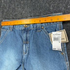 John Deere Y2K Carpenter Denim Shorts Boys 14 Blue Stone Wash NWT - take2supply