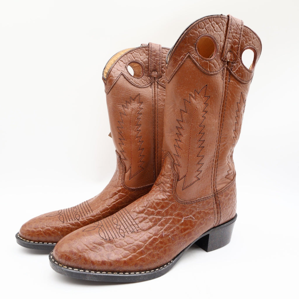 Laredo Tan Bullhide Western Boots Boys 2D Tan Leather NWT Deadstock CB293 - take2supply