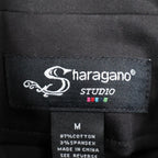 Sharagano Studio Jacket Womens M Black Short Puff Sleeve Cropped Cotton 182674 - take2supply