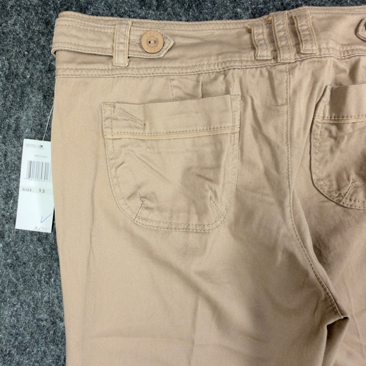Jolt Y2K Flare Leg Trousers Juniors 13 Khaki Cotton Blend NWT - take2supply