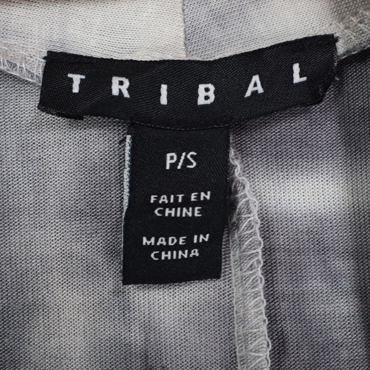 Tribal Cardigan Womens Small Gray Tie Dye Open Front Lightweight Jersey Knit NEW - take2supply