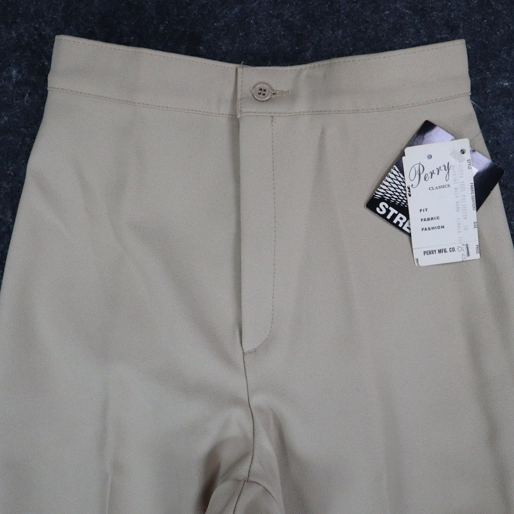Perry Classics Wide Leg Trousers Womens 10 Vintage 70s Tan Polyester High Rise - take2supply