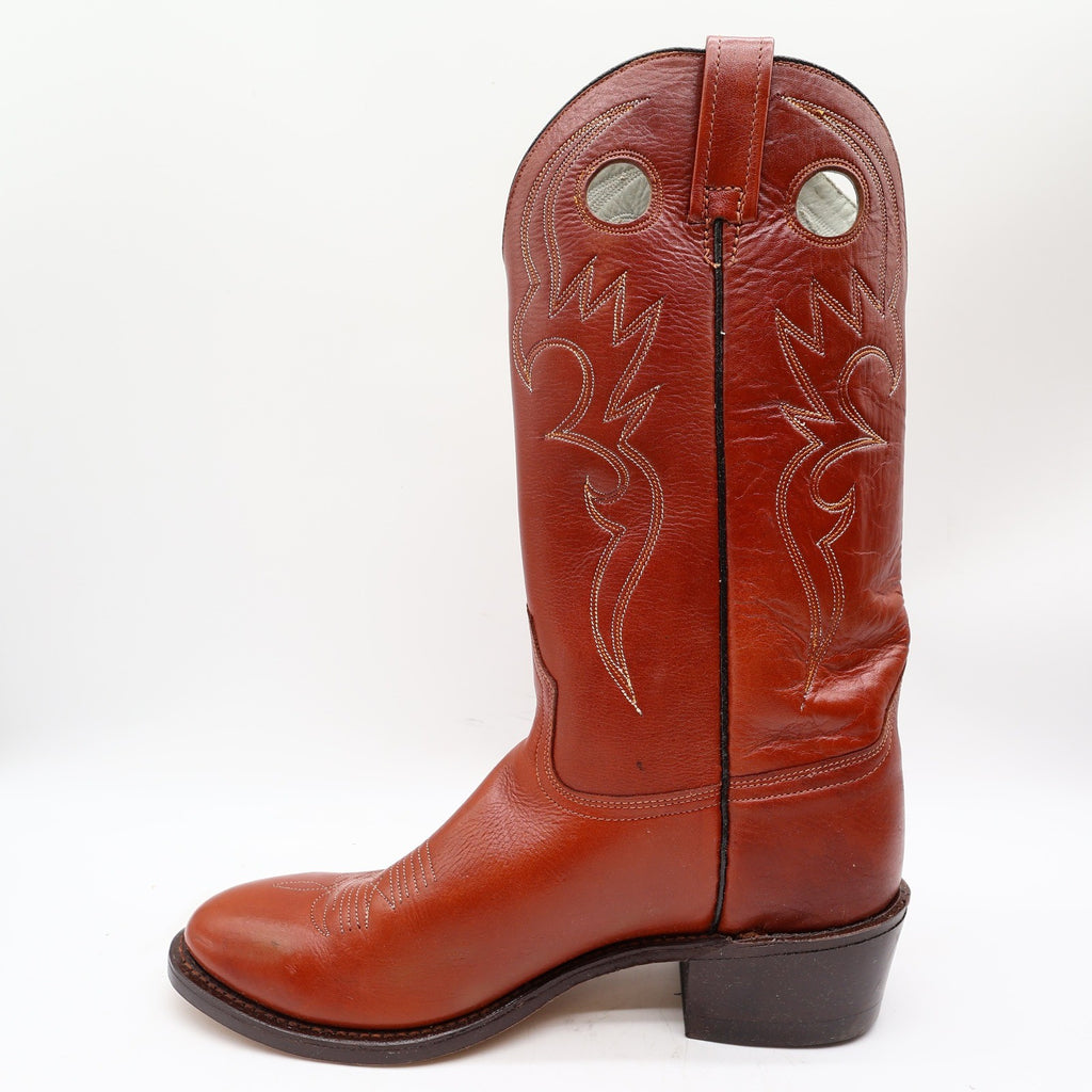 Acme Vintage Western Cowboy Boots Mens 9.5 D Cognac Leather New - take2supply