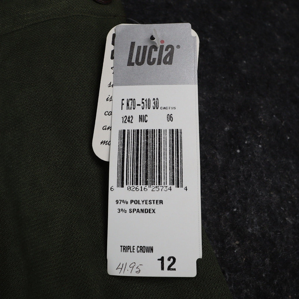 Lucia Trousers Womens 12 Vintage 90s Cactus Green Stretch Straight Leg Pants NWT - take2supply