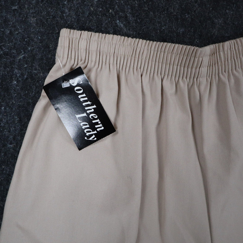 Southern Lady Culottes Womens 10 Vintage 90s Khaki Twill Pleated Wide Leg Shorts - take2supply