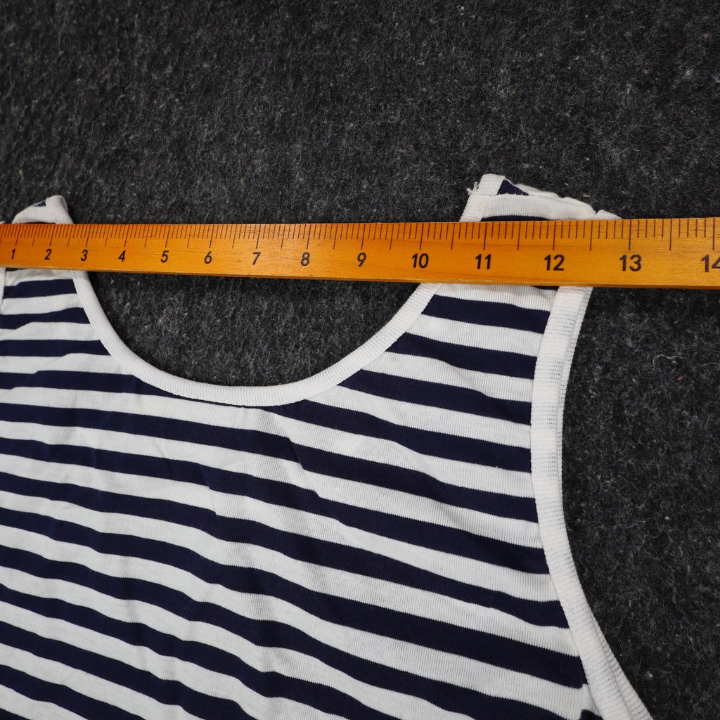 Palmetto's Striped Tank Top Womens Medium Vintage Deadstock Navy White A1992227 - take2supply
