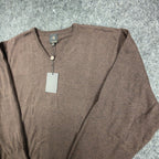 F/X Fusion V-Neck Sweater Mens XL Brown Heather Cotton Blend NWT - take2supply