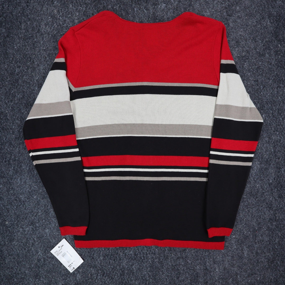 Company Collection Sweater Set Womens M Red Black Striped Cardigan Top USA NWT - take2supply