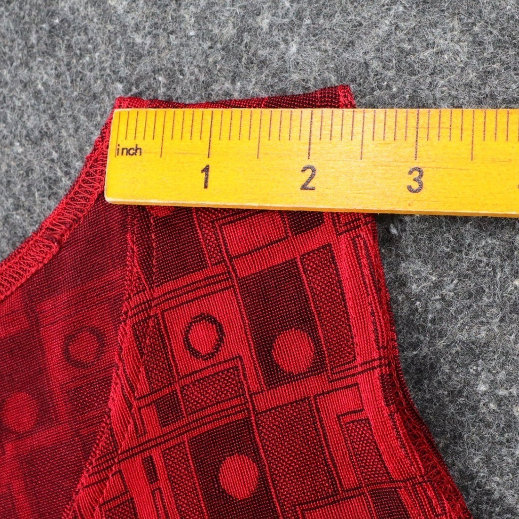 N Touch Tank Top Womens Size M Red Black Geometric Sleeveless Textured Knit NWT - take2supply