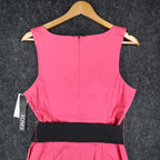 XOXO Sheath Dress Womens 9/10 Pink Cotton Stretch Belted Block Party 5897CBN5 - take2supply