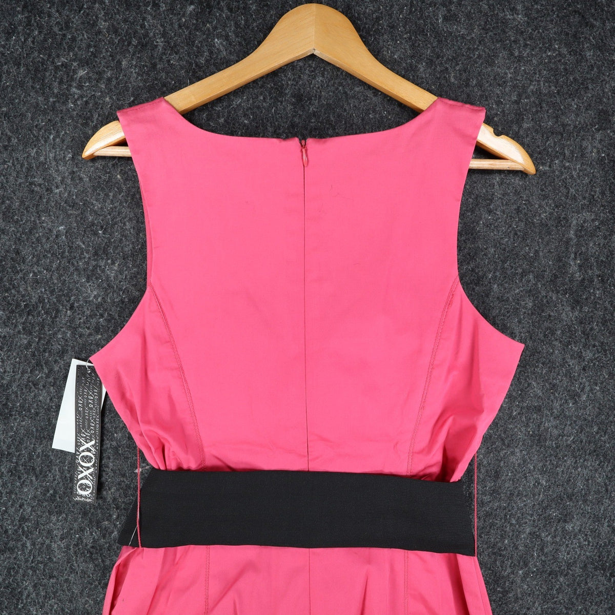 XOXO Sheath Dress Womens 9/10 Pink Cotton Stretch Belted Block Party 5897CBN5 - take2supply