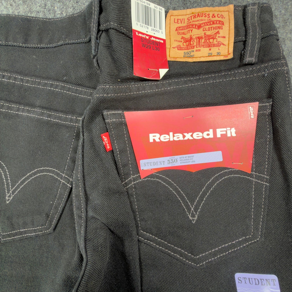 Levi's Y2K 550 Student Relaxed Fit Jeans Men 29x30 Black Denim NWT Deadstock - take2supply