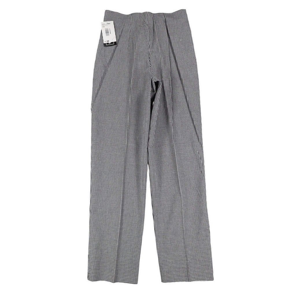 Southern Lady Gingham Pants Womens 10 Black White Stretch Straight Leg New C858 - take2supply
