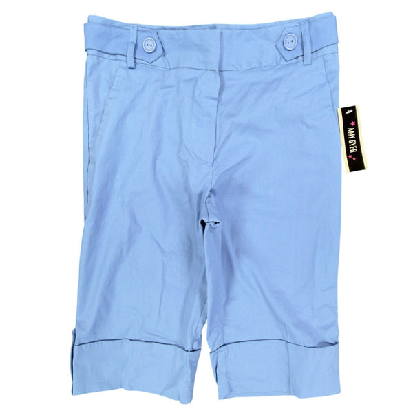 Amy Byer Y2K Bermuda Shorts Girls 12 Blue Cotton Stretch Cuffed New - take2supply