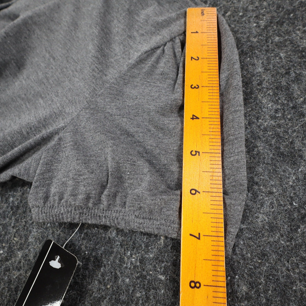 AGB Mock Neck Top Womens Size S Gray Short Puff Sleeve Pleated Front 04-29J33 - take2supply