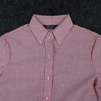 Dee Cee Striped Button Down Shirt Womens 7/8 Vintage Red White Short Sleeve USA - take2supply