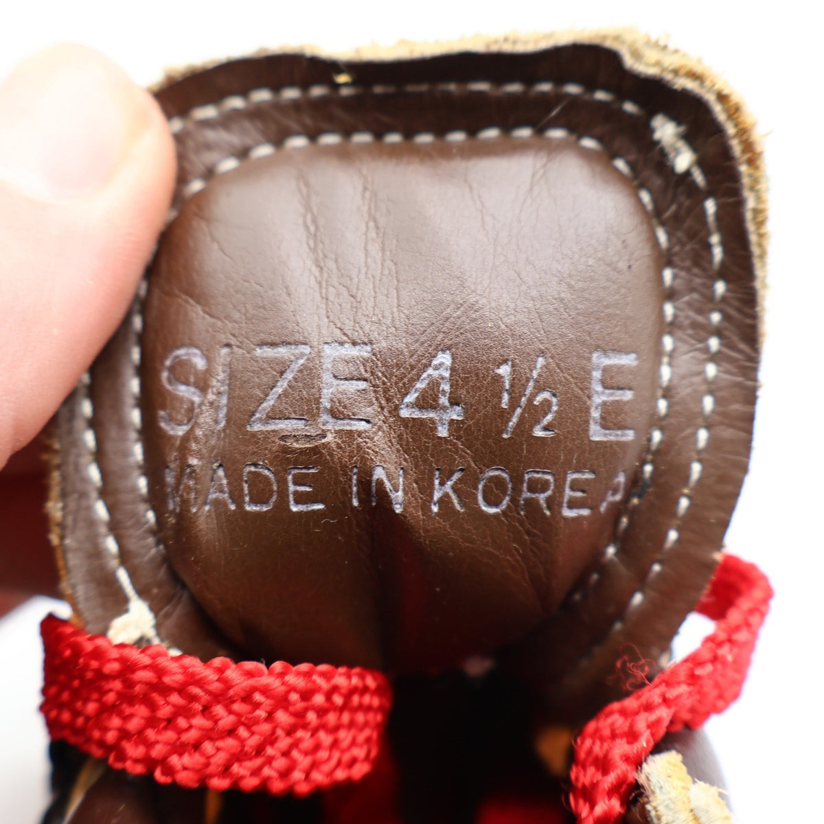 Lasco Mountain Climber Boots Size 4.5 Vintage Tan Suede Red Laces Deadstock - take2supply