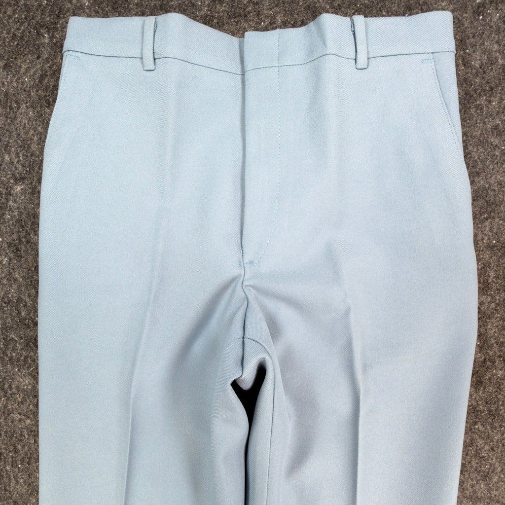 Dee Cee 70s Dress Pants Mens 31x32 Light Blue Stretch Polyester Vintage NEW - take2supply