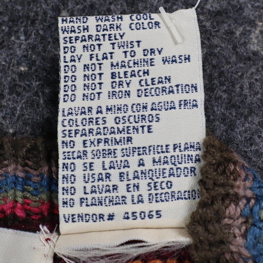 Donnkenny Sweater Vest Womens M Vintage 90s Burgundy Beaded Fair Isle Cotton - take2supply